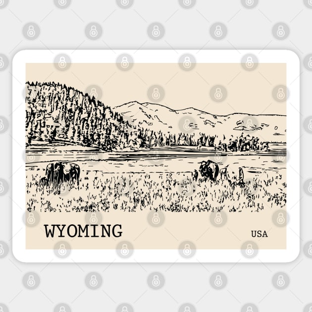 Wyoming USA Sticker by Lakeric